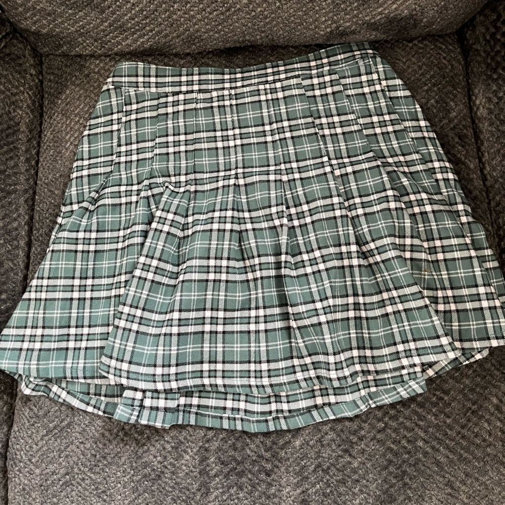 Hollister Ultra Rise Pleated Mini Skirt Green (Medium)